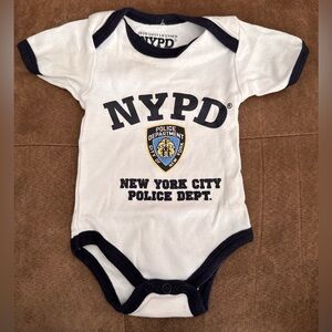 NYPD White & Navy Baby Onesie